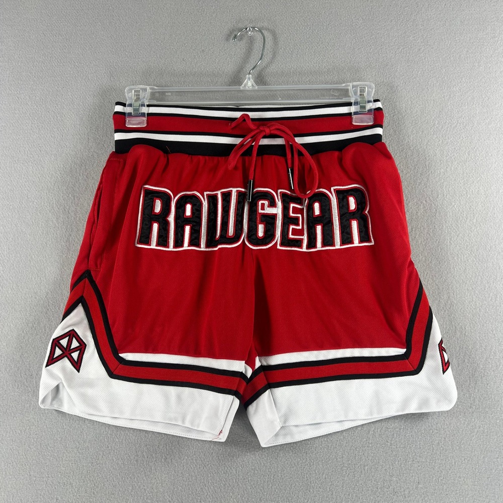 Raw Gear Shorts Mens Large Training Gym MMA Chicago Red Basketball Style Small